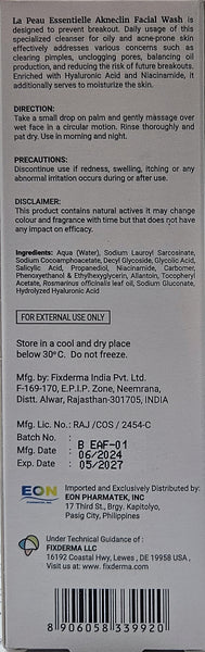 Akneclin wash with Salicylic, Glycolic, Niacinamide and Hyaluronic Acid