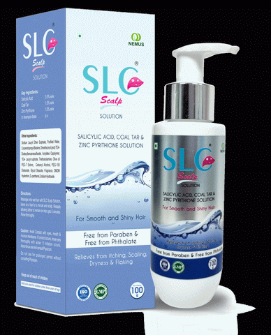 SLC Scalp Solution with Salicylic Acid, Coal Tar & Zinc Pyrithione for Dandruff and Psoriasis