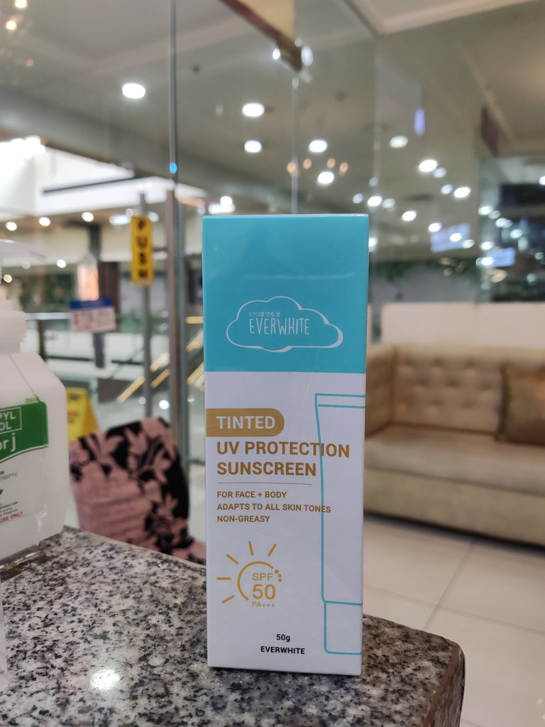 Everwhite tinted uv protection sunscreen spf 50 pa+++ 50g