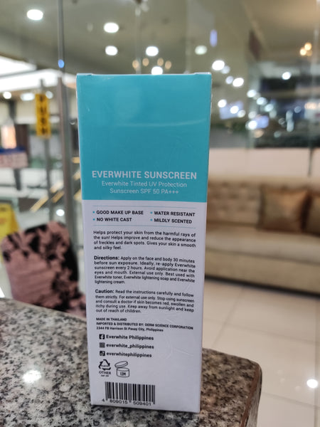 Everwhite tinted uv protection sunscreen spf 50 pa+++ 50g