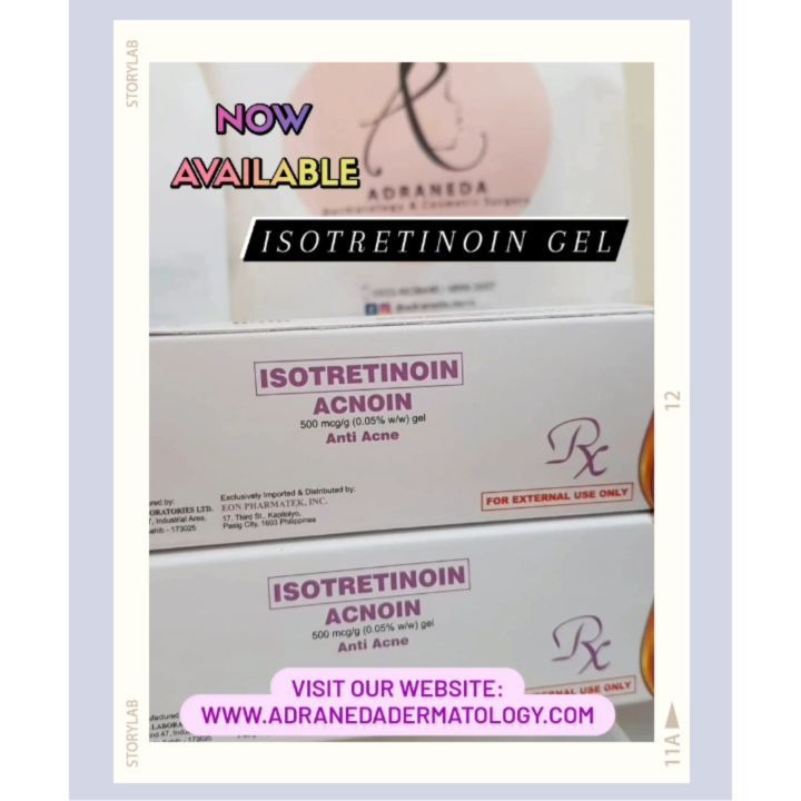 Now available! ISOTRETINOIN (ACNOIN) GEL
.
Acnoin...