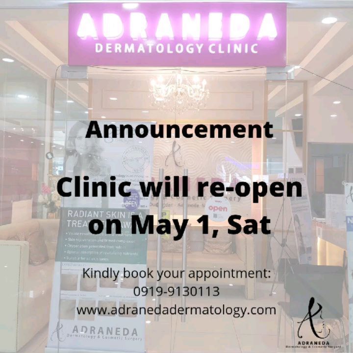 Clinic will re-open on May...