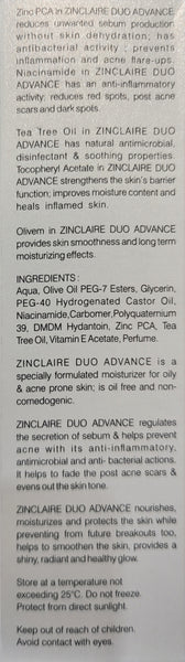Zinclaire moisturizer for acne prone skin