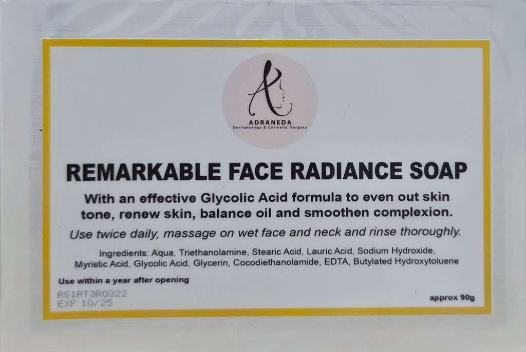 Remarkable Face Radiance Soap with Glycolic Acid for Whitening and Acne Marks