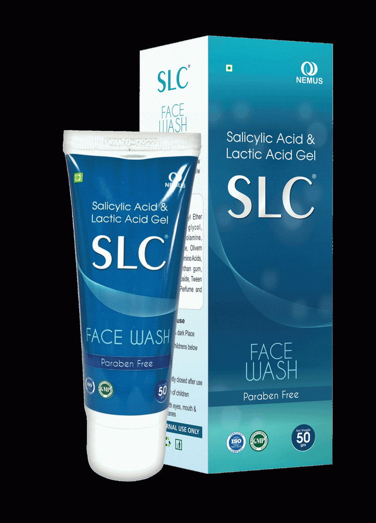SLC Face Wash with Salicylic Acid and Lactic Acid for Acne, Blemish-Free Skin