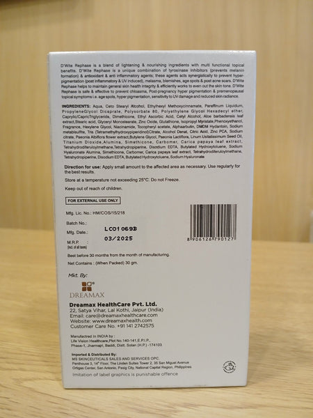 D'Wite Rephase Cream - 50gm Adraneda Dermatology & Cosmetic Surgery Clinic